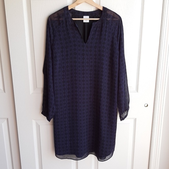 CAbi Dresses & Skirts - Cabi Dark Purple Harlequin Shift Dress Size Medium
